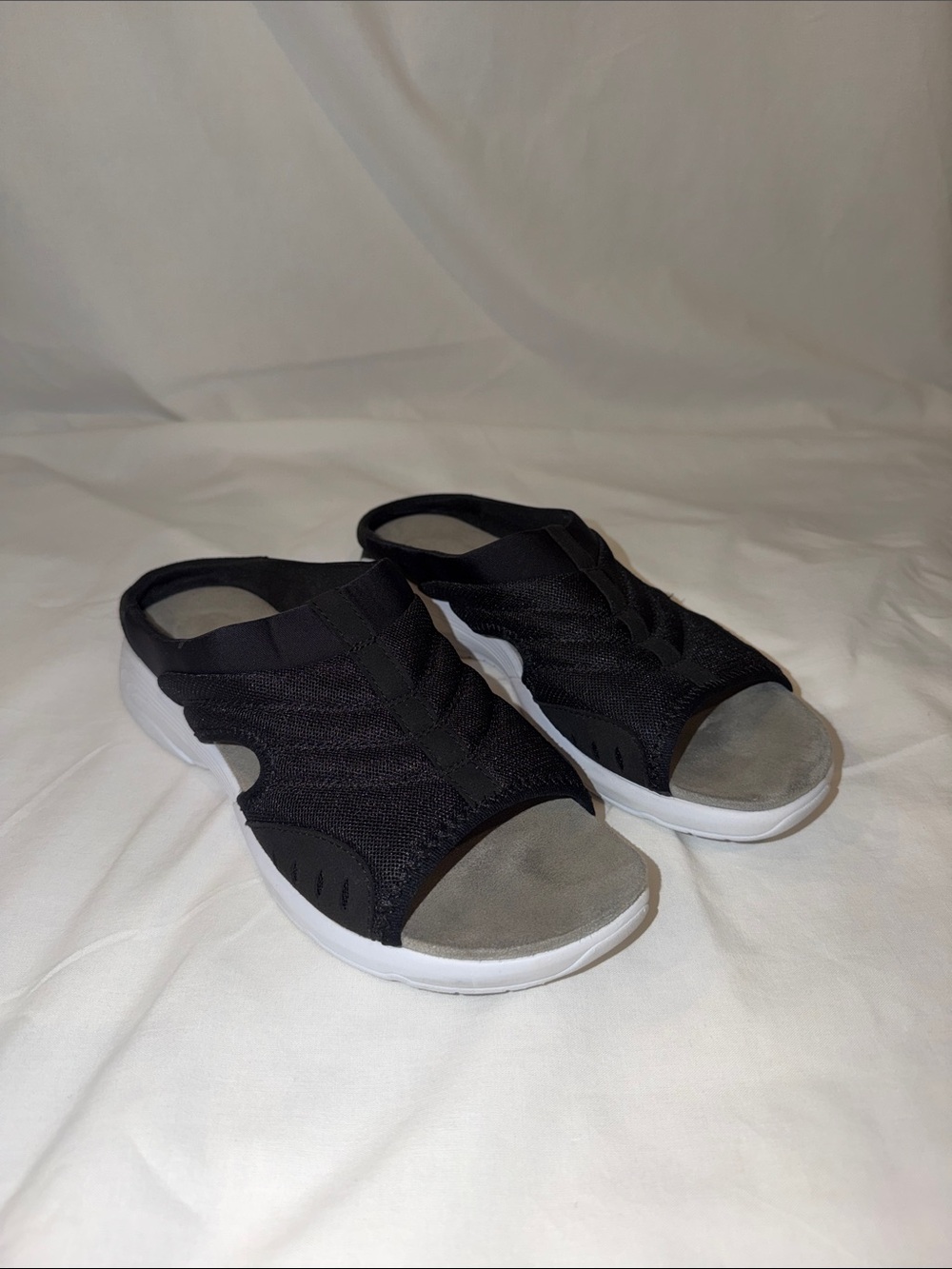 Easy Spirit Black & Gray Open-Toe Slide Sandals